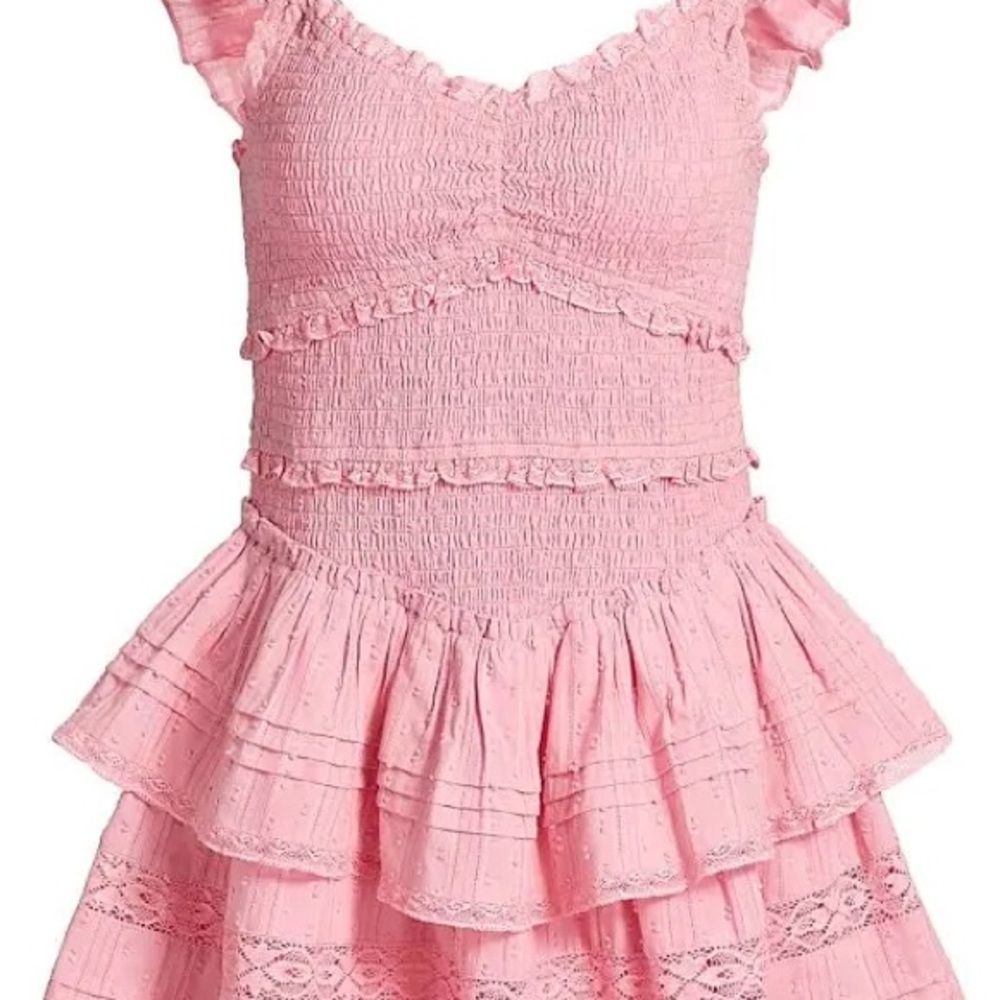 LoveShackFancy Pink Ruffle Dress worn once